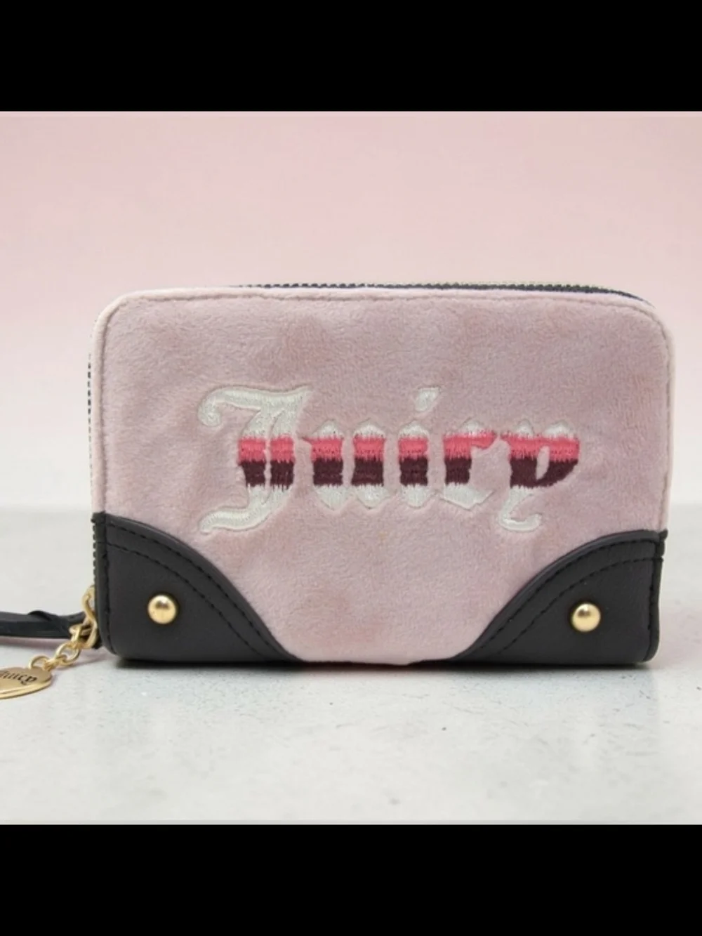 Juicy Couture Dusty Blush and Chocolate Double Zip Around Wallet-NWT!